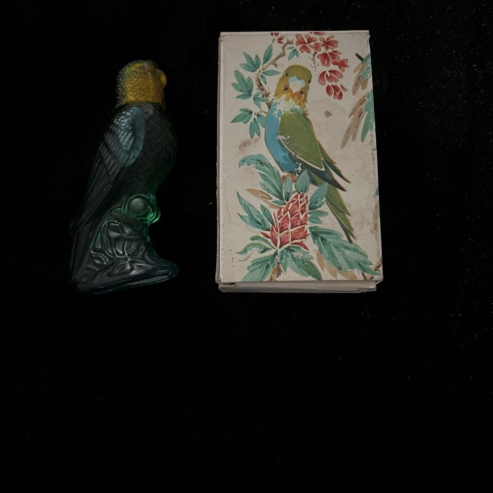 Avon Vintage 70's ISLAND PARAKEET Cologne 1.5 oz Bird Moonwind w Box NOS